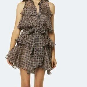 MISA Los Angeles Emogene mini tiered dress xs